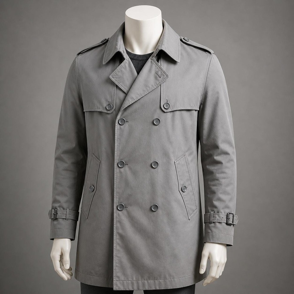 VTG 90's Towne by London Fog Taupe Double Breasted Trench 0 Reg Zip Out Liner